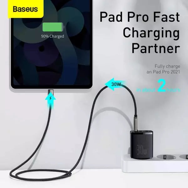 Baseus Compact Quick Charger 2U+C 30W – Black Baseus Compact Quick Charger 2U+C 30W – Black